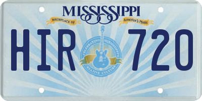 MS license plate HIR720