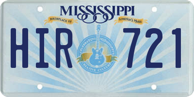 MS license plate HIR721