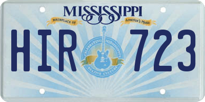 MS license plate HIR723