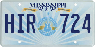 MS license plate HIR724