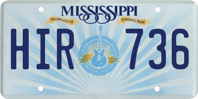 MS license plate HIR736