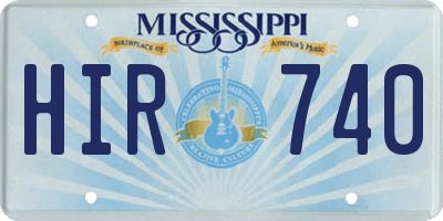 MS license plate HIR740