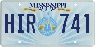 MS license plate HIR741