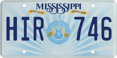 MS license plate HIR746