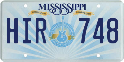 MS license plate HIR748