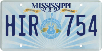 MS license plate HIR754