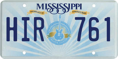 MS license plate HIR761
