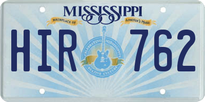 MS license plate HIR762