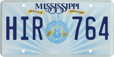 MS license plate HIR764