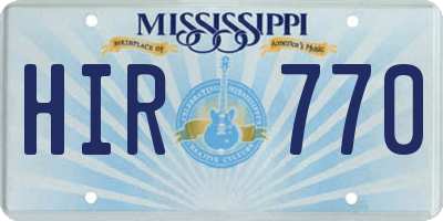 MS license plate HIR770