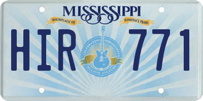 MS license plate HIR771