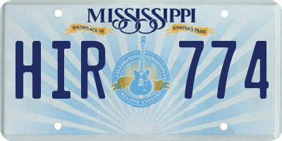 MS license plate HIR774