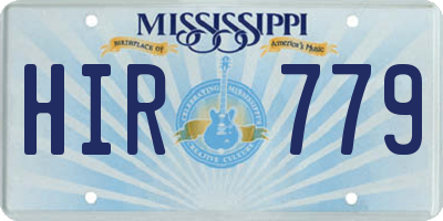 MS license plate HIR779