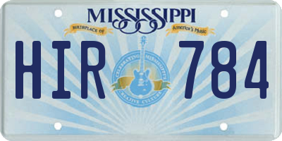 MS license plate HIR784