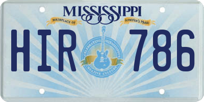 MS license plate HIR786