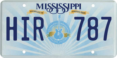 MS license plate HIR787