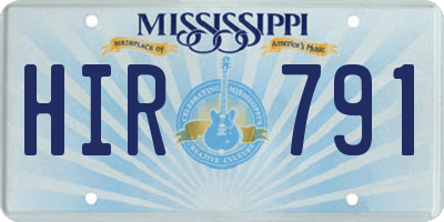MS license plate HIR791