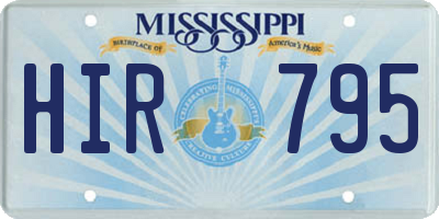 MS license plate HIR795