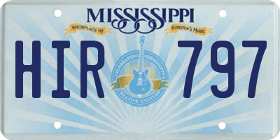 MS license plate HIR797