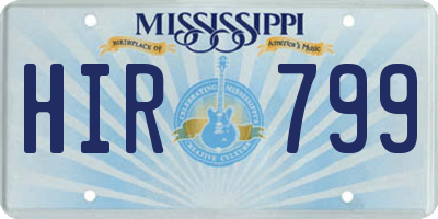 MS license plate HIR799