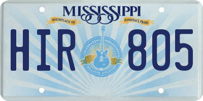 MS license plate HIR805