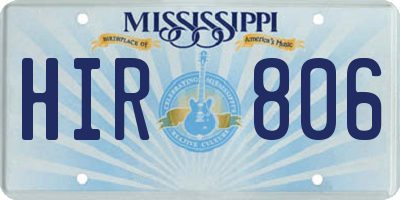MS license plate HIR806