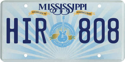MS license plate HIR808