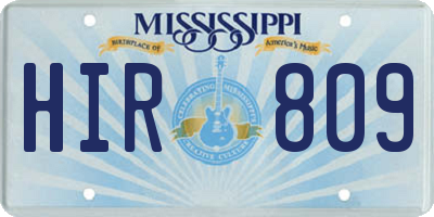 MS license plate HIR809