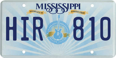 MS license plate HIR810