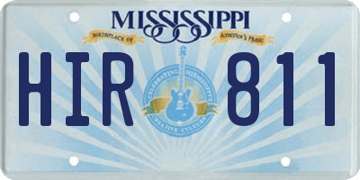 MS license plate HIR811