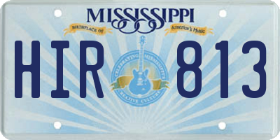 MS license plate HIR813