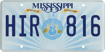 MS license plate HIR816