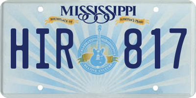 MS license plate HIR817