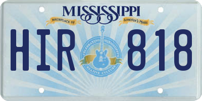 MS license plate HIR818