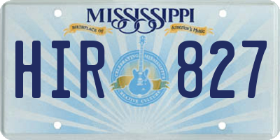 MS license plate HIR827
