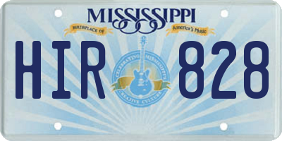 MS license plate HIR828