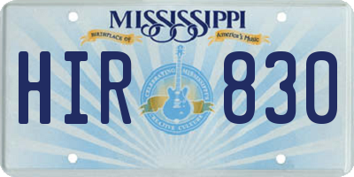 MS license plate HIR830