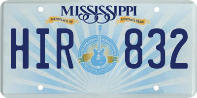 MS license plate HIR832