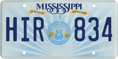MS license plate HIR834