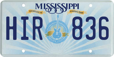 MS license plate HIR836