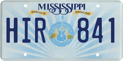 MS license plate HIR841