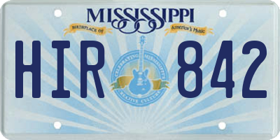 MS license plate HIR842