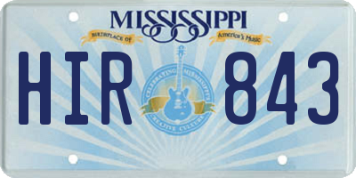 MS license plate HIR843