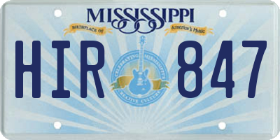 MS license plate HIR847