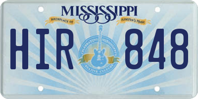 MS license plate HIR848