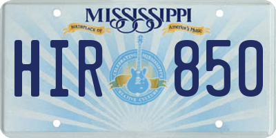 MS license plate HIR850