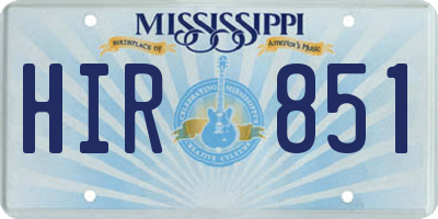 MS license plate HIR851