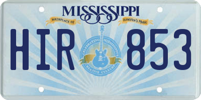 MS license plate HIR853