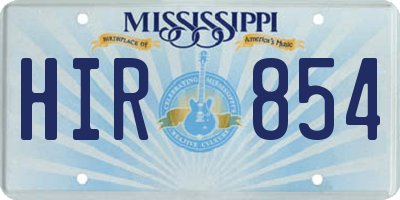 MS license plate HIR854