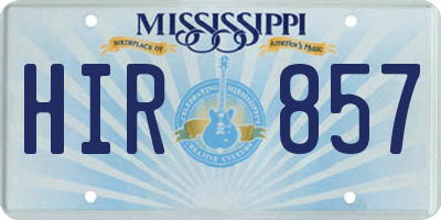 MS license plate HIR857